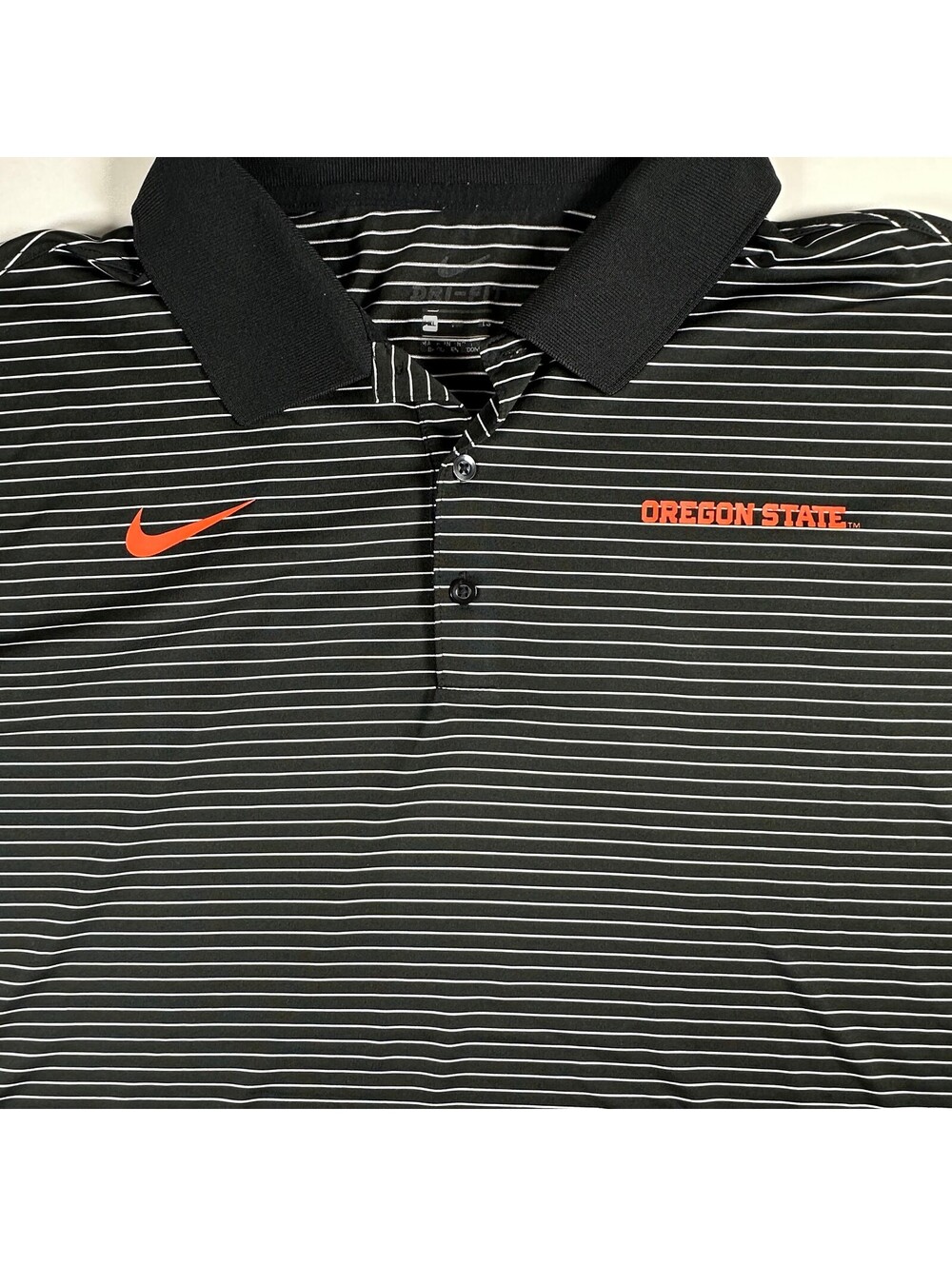 Nike Oregon State Black and white striped Polo XXL